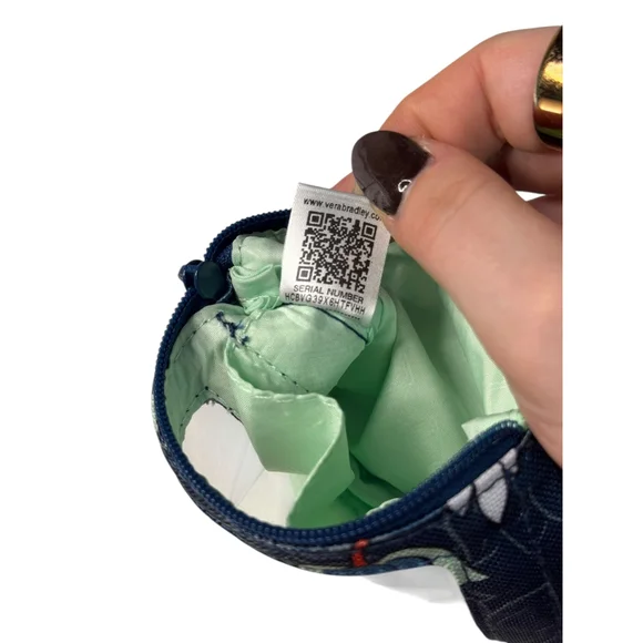 Vera Bradley ID Key Fob Change Purse and Lanyard in Cotton Floral Bursts - Picture 4 of 9